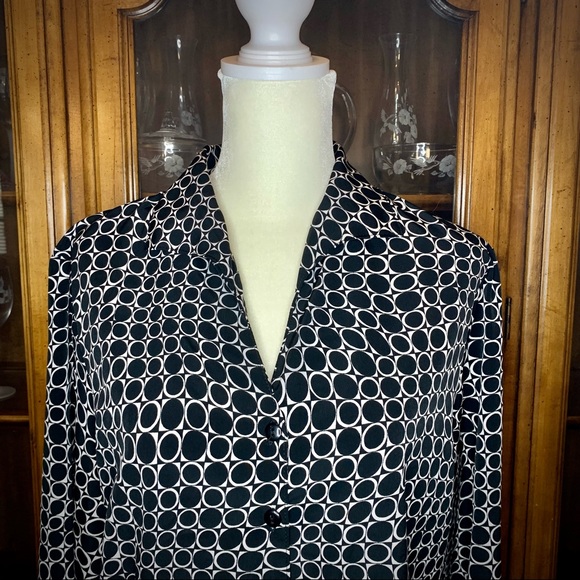 Vintage Circle & Square Psychedelic Blouse Sz 12 - Picture 3 of 13
